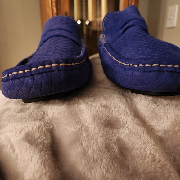 Mens blue suede driving loafers - Picture 3 of 5
